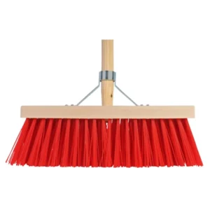 bezem nylon 41 cm houten steel