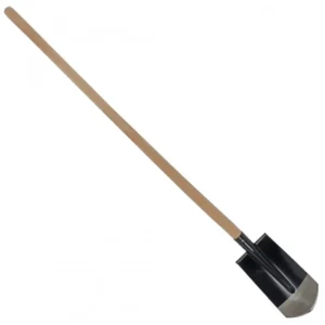 Kabelschop - 16 cm - Blank gepolijst - Met opstapje - Essenhouten steel - 130 cm